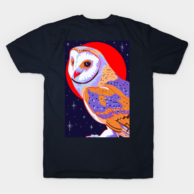 Barn Owl, Red Moon by ECMazur